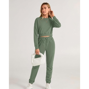 Latest Design Jogging Wear Tracksuits for sale in different colors New Fashion Women's Cotton Fleece Ladies Tracksuits Set - Product Image 2
