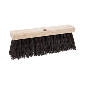 Cabezal de Escoba para Calle Boardwalk de 16 Pulgadas con Cerdas de Polipropileno de 6.25 Pulgadas, Marrón, para Exteriores y Patios - Product Image 1