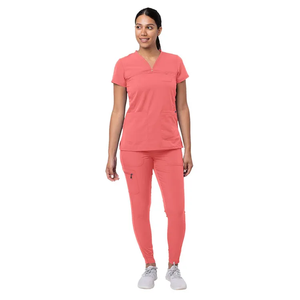 Conjuntos de Uniformes Médicos Industriales al por Mayor 2026: Trajes de Enfermería Modernos con Cuello en V Negros para Hospital - Product Image 3