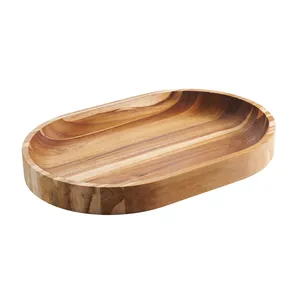 Plateau de service en bois d'acacia de la meilleure qualité avec des plateaux ovales personnalisés et de qualité supérieure en bois - Product Image 5