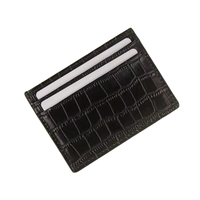 Dompet Kartu Kulit Asli Motif Buaya Tipis Minimalis Anti RFID Tanpa Penutup Dapat Disesuaikan 30mm