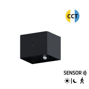 Lampada da parete ricaricabile nera con sensore crepuscolare e di movimento (F-Bright 2071005-N) - Product Image 1