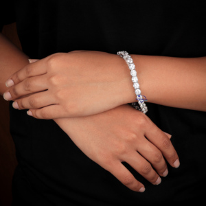 Élégant Bracelet de Chaîne de Tennis en Argent 925 Combo Diamant Moissanite Coupe Exquise pour la Fête Bijoux Artisanaux Cadeau pour Spécial - Product Image 2