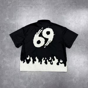 Camisas de Trabajo con Botones y Cuello Abierto, Diseño Personalizado de Ropa Urbana OEM, Logotipo Bordado con Parches, Camisas de Trabajo de Nailon con Botones - Product Image 1