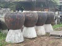 VIETNAM GÉANT FAIT À LA MAIN ANCIENNE ROUILLE ATLANTIS POTS DE JARDIN PLANTEURS VASES EN CÉRAMIQUE POTERIE EXTRA LARGE POUR L'EXTÉRIEUR