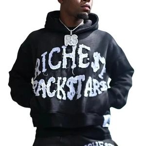 Personnalisé rétro Y2K hommes surdimensionné à capuche polaire sweat-shirt haute qualité broderie manteau avec coupe ample pour l'hiver - Product Image 3