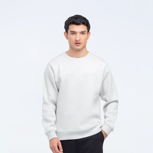 Sudadera de cuello redondo Boxy Fit 100% para hombre, estampado personalizado de felpa francesa de peso pesado con hombro caído para invierno - Product Image 4