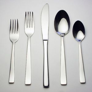 Ensemble de couverts en argent de la meilleure qualité, manche rond uni, couverts plats, cuillères et fourchettes, couteau, ensemble de couverts avec polissage miroir - Product Image 5