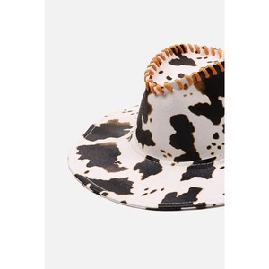 2025 nuevo Otoño Invierno caliente chica estilo occidental vaquera Rosa vaca patrón cuero vaquero sombrero Casual Fedoras gorra para mujeres - Product Image 4