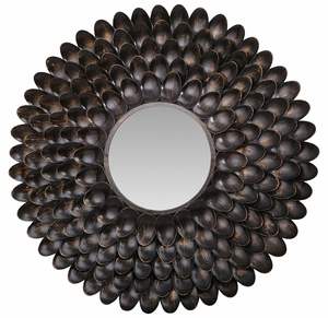 กระจกเหล็กดัดทรงกลมสไตล์โมเดิร์นสำหรับแขวนผนังสีเทาตกแต่งบ้านด้วยหน้าเหล็กสำหรับห้องน้ำ - Product Image 2