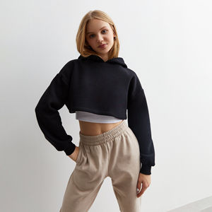 Sudadera Corta con Capucha para Mujer, Impermeable, Transpirable, de Forro Polar, Manga Larga, con Cordón Ajustable, para Gimnasio, Descanso y Ropa Urbana - Product Image 6