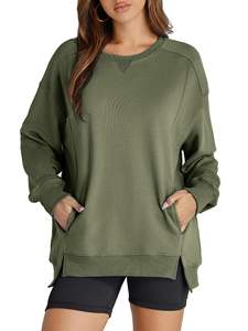 Mujeres Streetwear transpirable ecológico bordado Logo cuello redondo sudadera Yoga gimnasio entrenamiento sudadera - Product Image 5