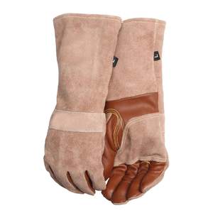 Gants de travail en cuir de vache résistants à la chaleur tendance, résistance à la chaleur raisonnable, sécurité, résistance à la chaleur, bleu personnalisé, double renfort - Product Image 6