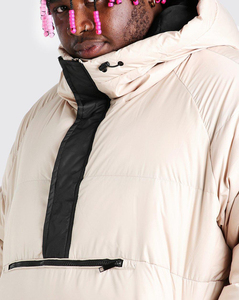 Vente en gros Logo personnalisé Surdimensionné Léger Résistant à l'eau Manteaux en duvet à capuche pour hommes Vestes en duvet Style poche kangourou - Product Image 2