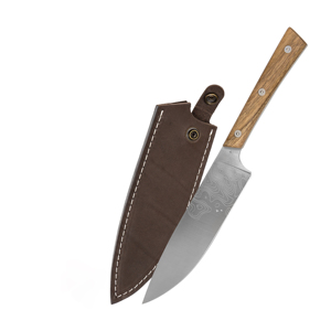 Cuchillo de chef hecho a mano, hoja de acero inoxidable profesional súper afilada, mango de madera, cuchillo de cocina, regalos para hombres y mujeres. - Product Image 6