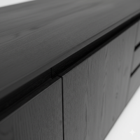 Buffet Ethnique Wave pour Salon, Armoire à Deux Portes et Deux Tiroirs, Meuble Moderne Écologique pour la Maison