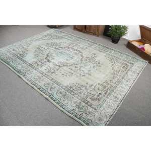 Alfombra Turca Vintage, Alfombra de 6.1x9.1 pies, Alfombra de Lana Ikat Azul - Product Image 4