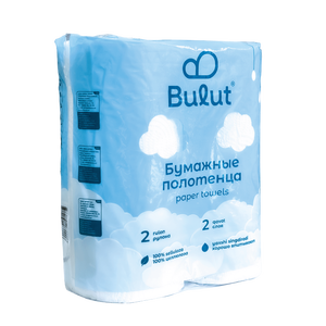 Papier essuie-tout absorbant doux et écologique, 2 rouleaux de 2 plis, Bulut, lot de 12 - Product Image 1
