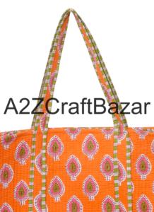 Bolso Tote de Hombro Acolchado de Algodón Indio Hecho a Mano para Mujer, Ecológico, Estilo Boho, para Compras, con Diseño Floral - Product Image 2