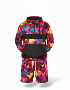 Conjunto Deportivo Personalizado de Pantalones Cortos y Sudadera, Traje de Nailon y Poliéster, Conjunto de Dos Piezas para Verano, Chaqueta Cortavientos y Pantalones Cortos, Conjuntos de Chaqueta y Pantalones Cortos para Hombre - Product Image 1