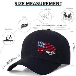 Best Selling <b>Products</b> 6-Panel Adult Men Structured 100 % Cotton Black Distressed Embroidered Baseball Caps - Product Image 2