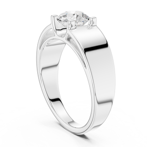 Bague de fiançailles de luxe en or blanc 10 carats plaqué rhodium avec diamant de laboratoire taille tennis pour occasions spéciales et anniversaires - Product Image 4