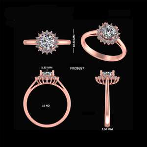 Elegant Solitaire Diamond Ring in 14K <b>White</b> Gold for Engagement Anniversary or Gift - Product Image 2