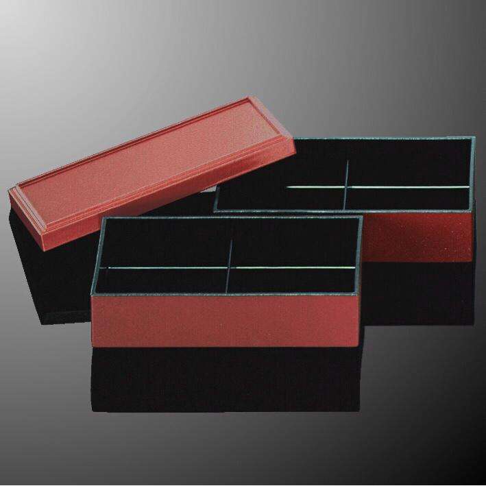 กล่อง2-Tiered 2ช่องสีแดง