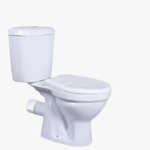 Ensemble de toilettes en céramique monobloc à double chasse d'eau de style européen certifié CE, cuvette carrée moderne de placard d'eau de WC avec piège en P pour hôtels - Product Image 5