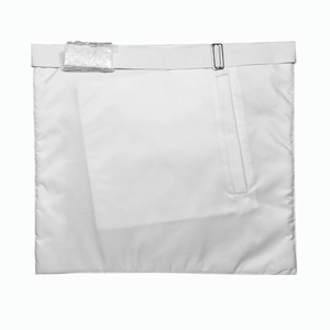 Vente en gros de tablier maçonnique de maître maçon brodé à la main OES tablier blanc en fil d'argent brodé tablier de couture - Product Image 4