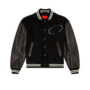 Chaquetas de Béisbol Personalizadas con Logotipo 2026, Chaquetas Universitarias de Cuero con Bordado de Lana, Chaqueta Universitaria Vintage con Mangas de Cuero para Hombre - Product Image 5