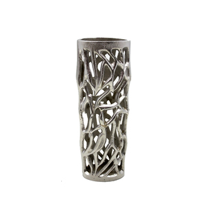Vaisselle moderne design Vase à fleurs décoratif en fer Finition argentée pour la décoration de la maison et du mariage Vase en métal fait à la main - Product Image 1