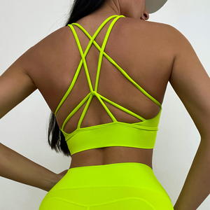 Soutien-gorge de sport pour femme, design populaire, pour l'extérieur, de haute qualité, respirant, anti-transpiration, en Spandex/Nylon, taille et logo personnalisables - Product Image 1