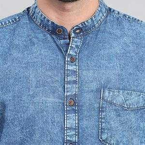 Bas quantité minimale de commande Chemises en jean à manches longues Chemise en jean de couleur unie Prix bon marché Chemise en jean à usage extérieur - Product Image 6