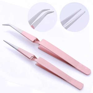 VENTE TOTALE PRIX BAS FABRIQUÉ au PAKISTAN ACIER INOXYDABLE COULEUR personnalisée ACTION CROISÉE EXTENSION DE CILS PINCEAUX - Product Image 4