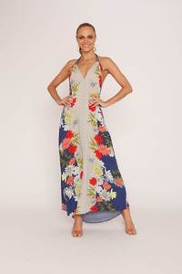 เดรสแม็กซี่ของผู้หญิงแบบพรีเมี่ยม, ผ้าฝ้ายทำมือปักลายลูกไม้หลากสี - Product Image 3