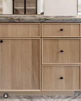 Panel de Madera Natural para Gabinete de Cocina, Panel Vertical Enrollable, Fácil Instalación, Tamaño Personalizado, Ecológico, para Apartamentos y Hospitales