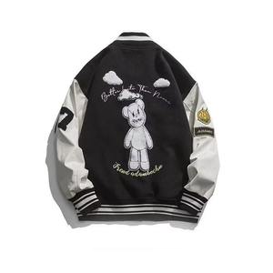 Veste universitaire personnalisée en chenille avec patchs brodés sur le devant, style hip-hop, en laine d'hiver, taille réelle, imprimés patchwork - Product Image 3