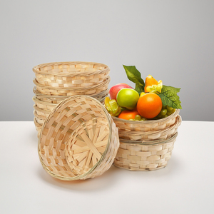 Cuencos de Bambú y Ratán Naturales Vietnam VietnamCrafts, Estilo Rústico, Ligeros, Duraderos, Técnica Personalizada, Ecológicos para Fiestas - Product Image 2
