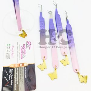 Pinzas para extensión de pestañas, pinzas para extensiones de pestañas, pinzas para pestañas de visón con abalorio de mariposa sostenible de acero inoxidable - Product Image 4