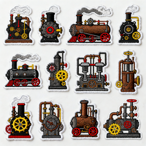 Patchs brodés de haute qualité sur le thème de locomotives à vapeur vintage, alphabet personnalisé, tissu chenille écologique, à coudre - Product Image 6