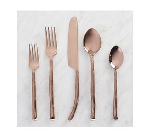 Cuivre placage finition couverts couteau cuillère fourchette et épandeur ensemble cuisine restauration utilisé ensemble de couverts en métal - Product Image 4