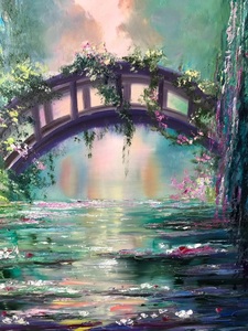 Claude Monet pittura su tela "ponte giapponese" ninfee Wall Art giglio pittura a olio verde natura decorazione della parete stagno pittura - Product Image 6