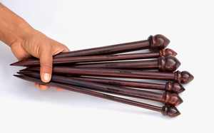 Aiguilles à tricoter à une pointe en palissandre Ensemble de 26 pièces (13 paires) Accessoires de crochet à tricoter de 12 pouces de long - Product Image 3