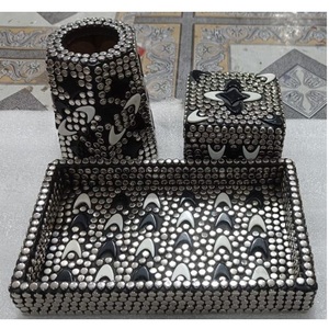 Dernier brûleur Mubkhar en bois et métal Bukhoor en bois pour cadeau du Ramadan Brûleur d'encens Mubkhar Tray Home office Decor living Room Gift - Product Image 2
