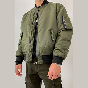 2025 Lightweight Men's Patchwork Canvas Bomber Jacket Stand Collar Waterproof Windproof Breathable Winter <b>Coat</b> OEM Service - Product Image 6