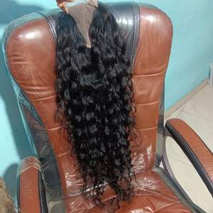 Extensions de cheveux indiens Remy 100% naturels, vierges, non traités, cuticules alignées, frontal 13x4, brins bouclés noirs pour Genius - Product Image 4