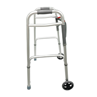 Déambulateur pliable Bliss Medical Deluxe à deux boutons avec roues de 5 pouces, cadre et plateau standard pour les personnes âgées et les personnes handicapées