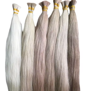 Cheveux Remy vietnamiens naturels en vrac à double tirage pour un coiffage facile avec volume Aspect naturel de la racine à la pointe Toutes les couleurs conviennent - Product Image 1