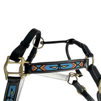 Harnais pour cheval en cuir fantaisie fait main, design perlé coloré, style western réglable, durable, confortable, laiton de haute qualité